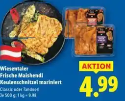 Lidl Wiesentaler frische maishendl keulenschnitzel mariniert Angebot