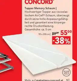 Matratzen Concord Topper Memory Schaum Angebot
