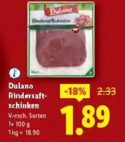 Lidl Dulano Rindersaft- schinken Angebot