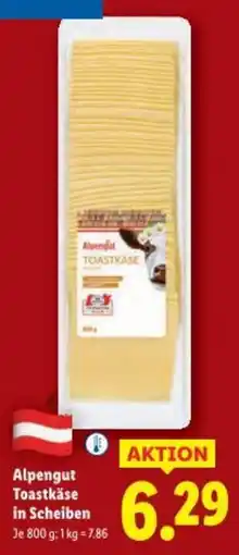 Lidl Alpengut toastkäse in scheiben Angebot