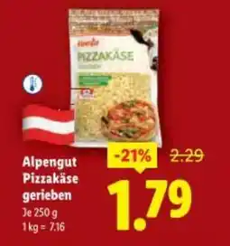 Lidl Alpengut Pizzakäse gerieben Angebot