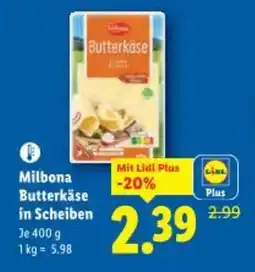 Lidl Milbona Butterkäse in Scheiben Angebot