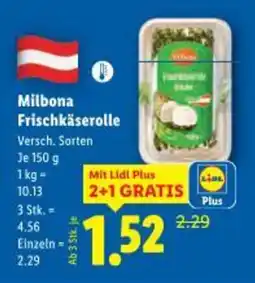 Lidl Milbona Frischkäserolle Angebot