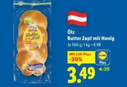 Lidl Butter Zopf mit Honig Angebot
