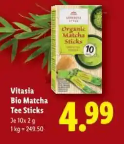 Lidl Vitasia bio matcha tee sticks Angebot