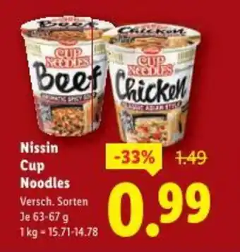 Lidl Nissin Cup Noodles Angebot