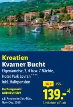 Lidl Kroatien Kvarner Bucht Angebot