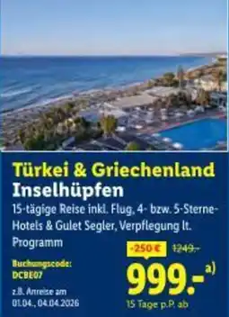 Lidl Türkei & Griechenland Inselhüpfen Angebot
