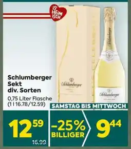 Billa Schlumberger Sekt div. Sorten Angebot