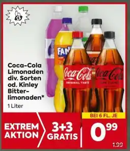 Billa Coca-Cola Limonaden div. Sorten od. Kinley Bitterlimonaden Angebot