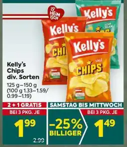 Billa Kelly's Chips div. Sorten Angebot