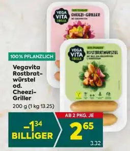 Billa Vegavita Rostbratwürstel od. Cheezi-Griller Angebot