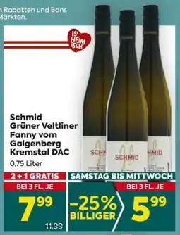 Billa Schmid Grüner Veltliner Fanny vom Galgenberg Kremstal DAC Angebot