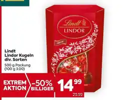 Billa Lindt Lindor Kugeln div. Sorten Angebot