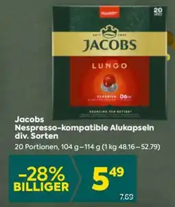 Billa Jacobs Nespresso-kompatible Alukapseln div. Sorten Angebot