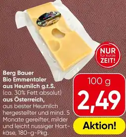 Eurospar Berg Bauer Bio Emmentaler Angebot