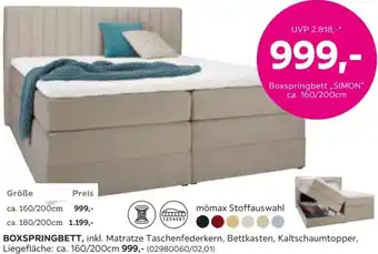 Mömax Boxspringbett SIMON Angebot
