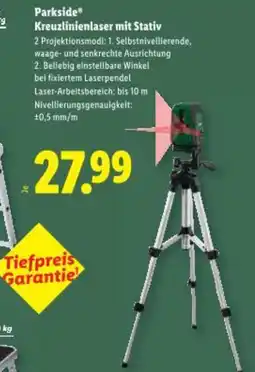Lidl Parkside Kreuzlinienlaser mit Stativ Angebot