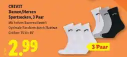 Lidl CRIVIT Damen/Herren Sportsocken, 3 Paar Angebot