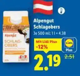 Lidl Alpengut Schlagobers Angebot