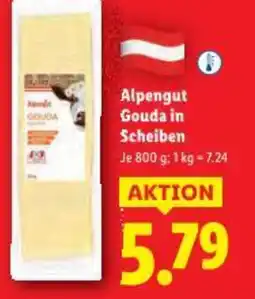 Lidl Alpengut Gouda in Scheiben Angebot