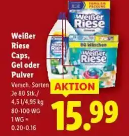 Lidl Weißer Riese Caps, Gel oder Pulver Angebot