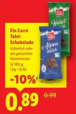 Lidl Fin Carré Tafel- Schokolade Angebot