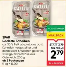 Maximarkt SPAR Raclette Scheiben Angebot