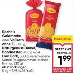 Maximarkt Recheis Goldmarke oder Vollkorn Angebot