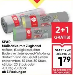 Maximarkt SPAR Müllsäcke mit Zugband Angebot