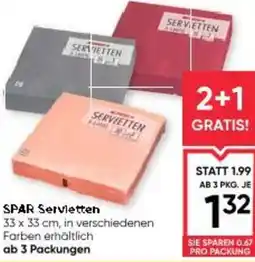 Maximarkt SPAR Servietten Angebot