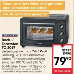 Maximarkt Back-/ Toastofen TO 2067 Angebot