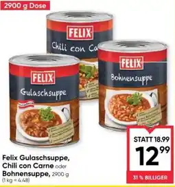 Maximarkt Felix Gulaschsuppe, Chili con Carne oder Bohnensuppe Angebot