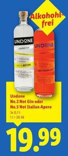 Lidl Undone No.2 Not Gin oder No.5 Not Italian Apero Angebot