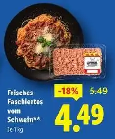 Lidl Frisches Faschiertes vom Schwein Angebot