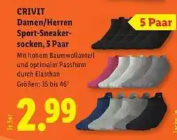 Lidl CRIVIT Damen/Herren Sport-Sneaker-socken, 5 Paar Angebot