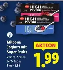 Lidl Milbona Joghurt mit Super Fruits Angebot