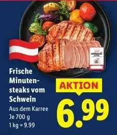 Lidl Frische Minutensteaks vom Schwein Angebot