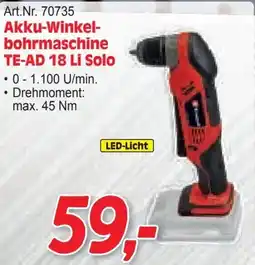 Zgonc Akku-Winkel- bohrmaschine TE-AD 18 Li Solo Angebot