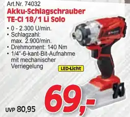 Zgonc Akku-Schlagschrauber TE-CI 18/1 Li Solo Angebot