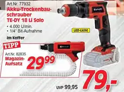 Zgonc Akku-Trockenbau- schrauber TE-DY 18 Li Solo Angebot