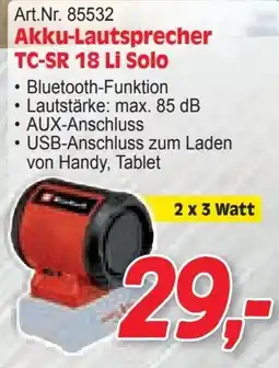 Zgonc Akku-Lautsprecher TC-SR 18 Li Solo Angebot
