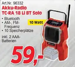 Zgonc Akku-Radio TC-RA 18 Li BT Solo Angebot