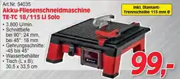 Zgonc Akku-Fliesenschneidmaschine TE-TC 18/115 Li Solo Angebot