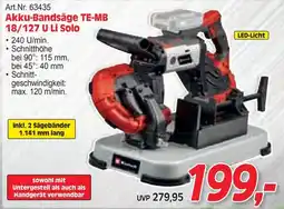 Zgonc Akku-Bandsäge TE-MB 18/127 U Li Solo Angebot