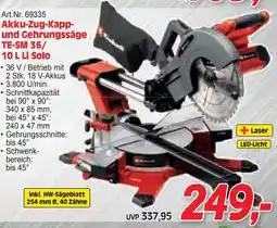 Zgonc Akku-Zug-Kapp- und Gehrungssäge TE-SM 36/ 10 L Li Solo Angebot