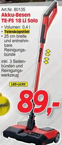 Zgonc Art.Nr. 80135 Akku-Besen TE-FS 18 Li Solo Angebot