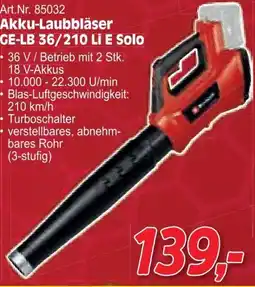 Zgonc Akku-Laubbläser GE-LB 36/210 Li E Solo Angebot