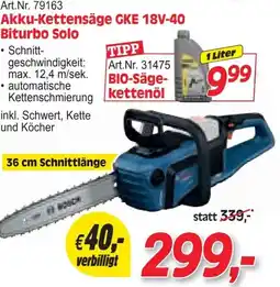 Zgonc Akku-Kettensäge GKE 18V-40 Biturbo Solo Angebot