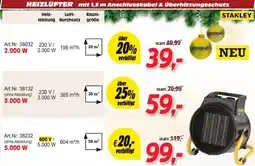 Zgonc HEIZLÜFTER mit 1,3 m Anschlusskabel & Überhitzungsschutz Angebot